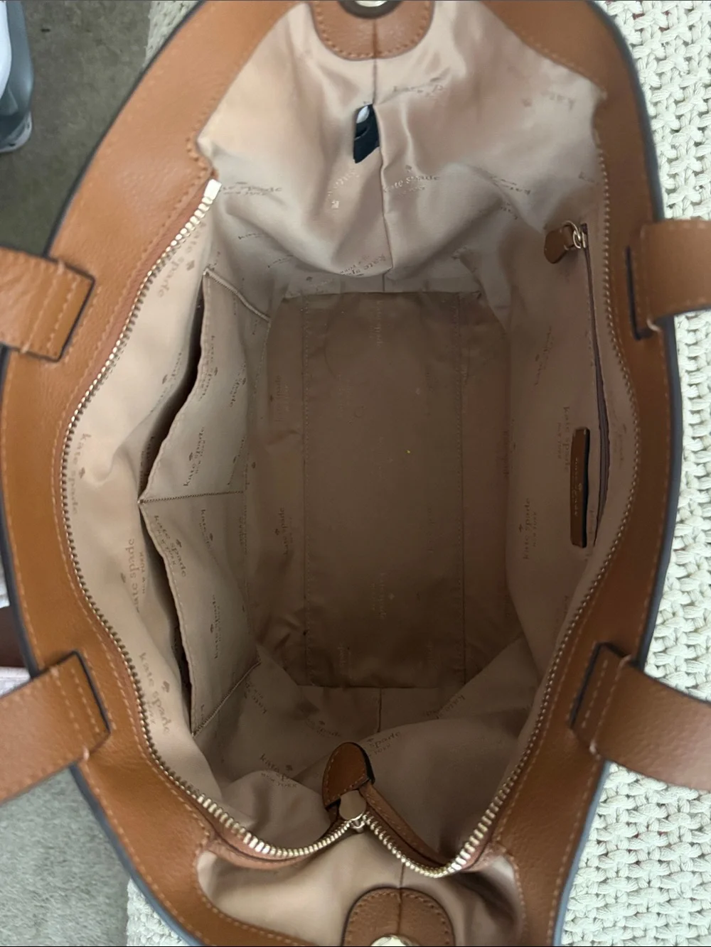 kate spade Leather Rosie Tote with Detachable Strap in Warm Gingerbread